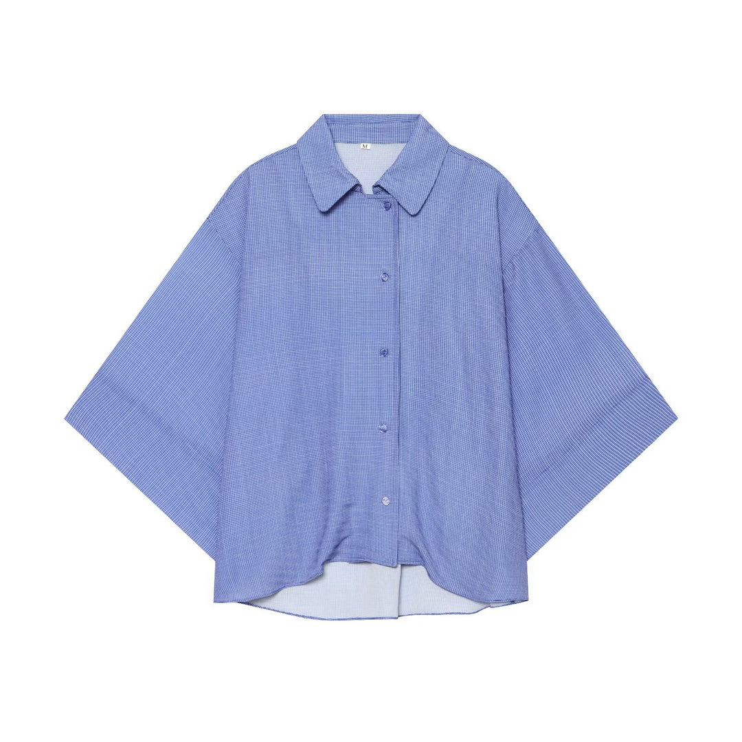 Damen Oversize-Hemdbluse mit Waffelstruktur, kastiger Silhouette und High-Low-Saum Shop Nory