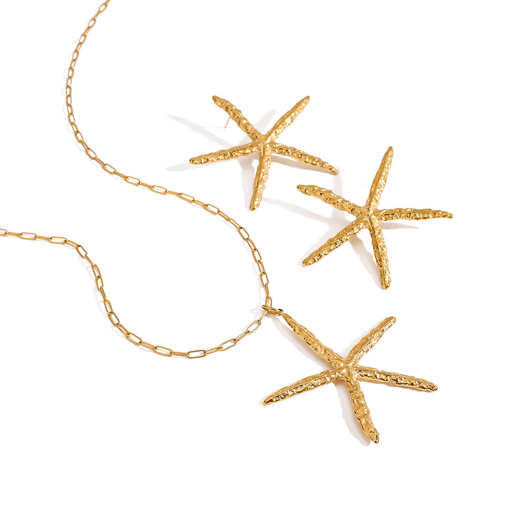 Damen Halskette mit Sternen-Motiv aus hypoallergenem Edelstahl Shop Nory