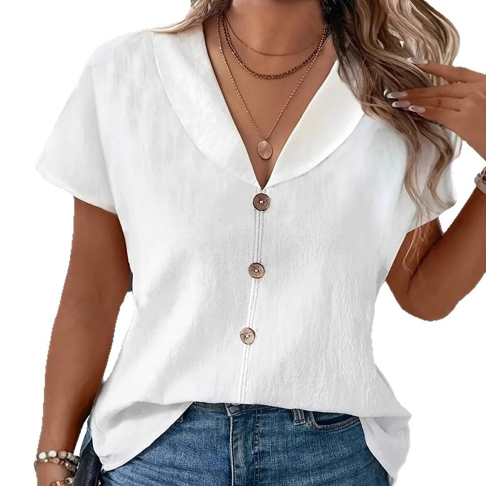 Damen lockeres Leinenbluse