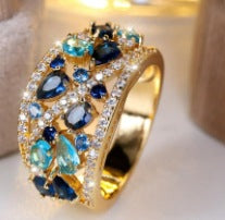Damen Ring mit kunstvollem Rosé-Golddesign und funkelnden Zirkonia-Steinen Shop Nory