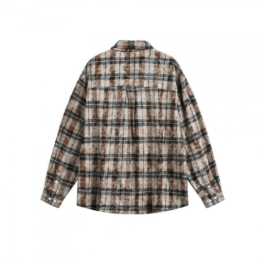 Unisex Lockere Karo-Hemdjacke im Overshirt-Stil aus brushed Flanell Shop Nory