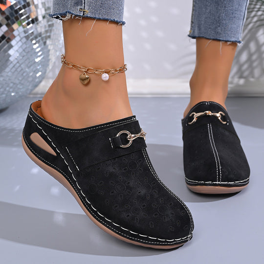 Damen Komfortable Clogs mit eleganter Verzierung