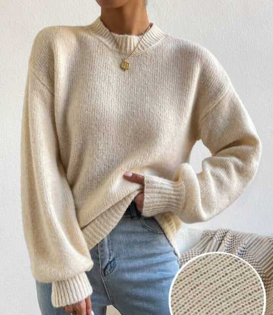Damen Oversize Feinstrickpullover mit angedeutetem Mohair‑Effekt und verlängerten Rippbündchen Shop Nory