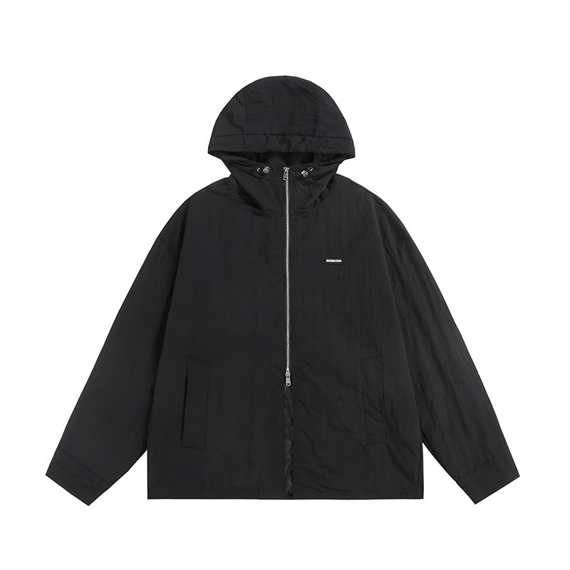 Unisex Ultraleichte Packbare Kapuzenjacke im Boxy-Relax-Schnitt mit Zwei-Wege-Metallreißverschluss Shop Nory