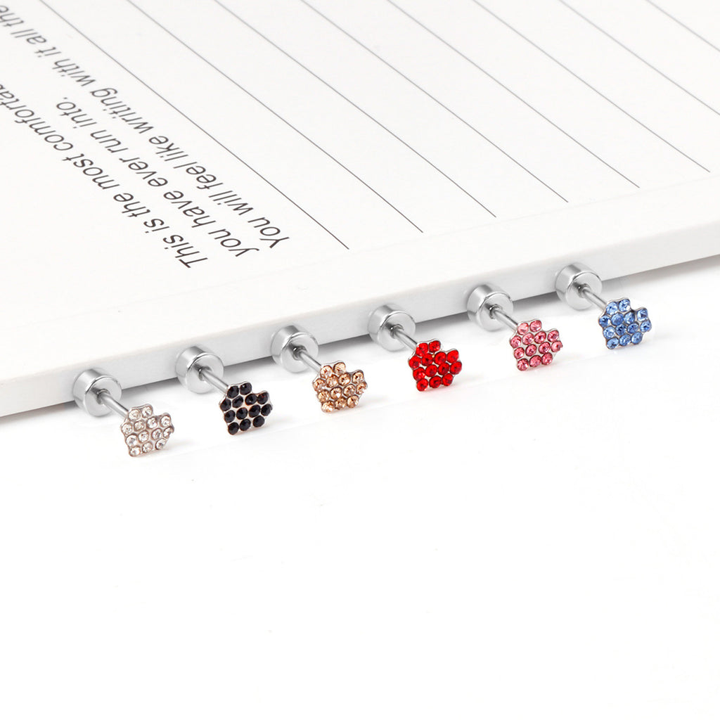 Damen Ohrstecker im verspielten Herzdesign mit bunten Kristallen Shop Nory