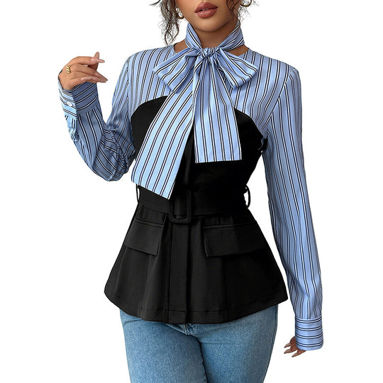 Damen Modische Bluse mit Schleifendetails Shop Nory