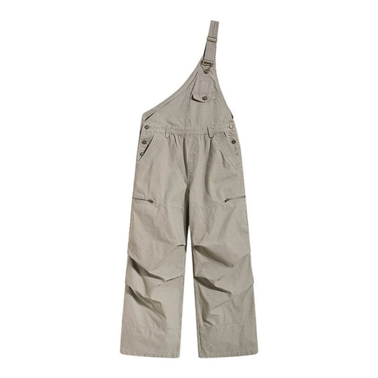 Damen Weite Latzhose mit asymmetrischem Träger und Multi-Taschen Shop Nory