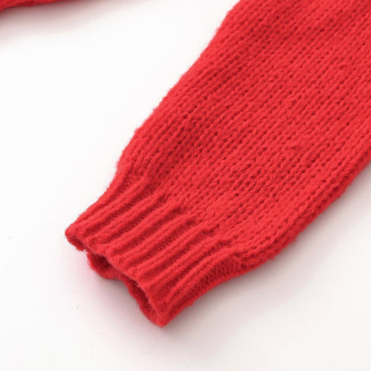 Damen Grobgestrickter Oversize-Pullover mit kurzem Stehkragen und Zierknotendetail Shop Nory