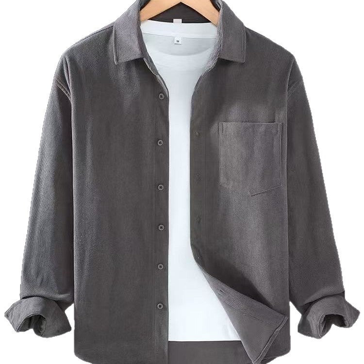 Herren Leichte Feincord-Hemdjacke mit Brusttasche und Kentkragen Shop Nory
