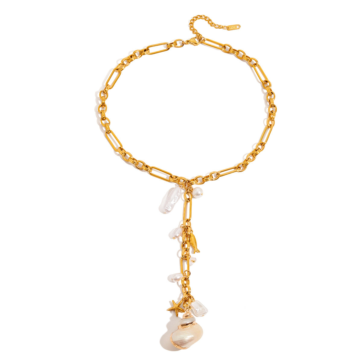 Damen Halskette mit funkelndem Muschel-Design und hypoallergenen Eigenschaften Shop Nory