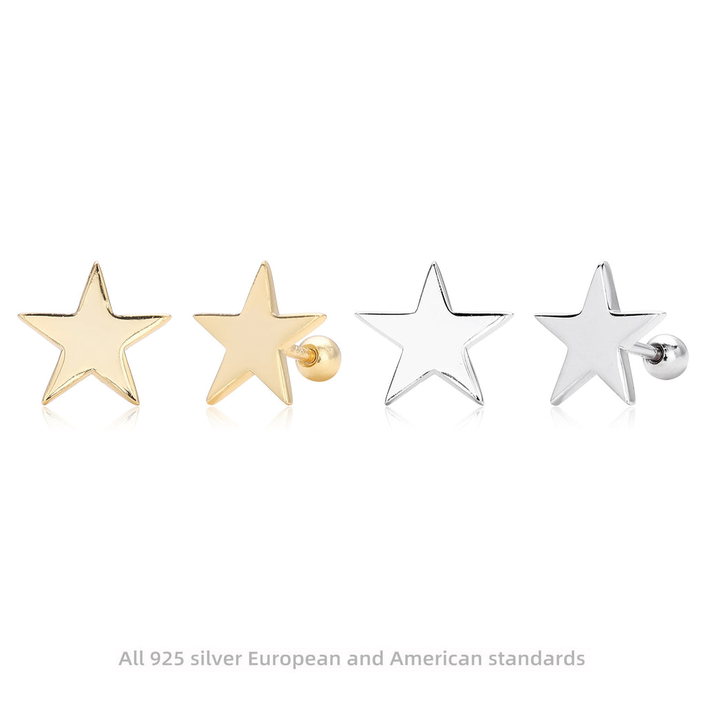 Damen Ohrstecker im modernen Sternendesign aus hochwertigem 925 Sterling Silber Shop Nory