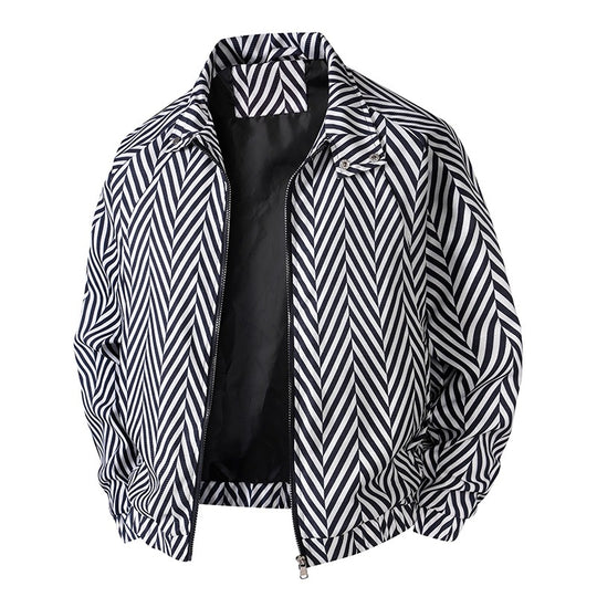 Herren Modische Freizeitjacke mit Streifenmuster Shop Nory