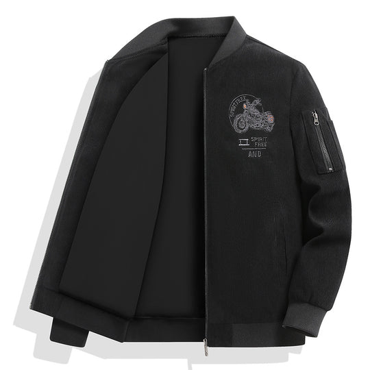 Herren Modische Bomberjacke mit stylischem Motorrad-Design Shop Nory
