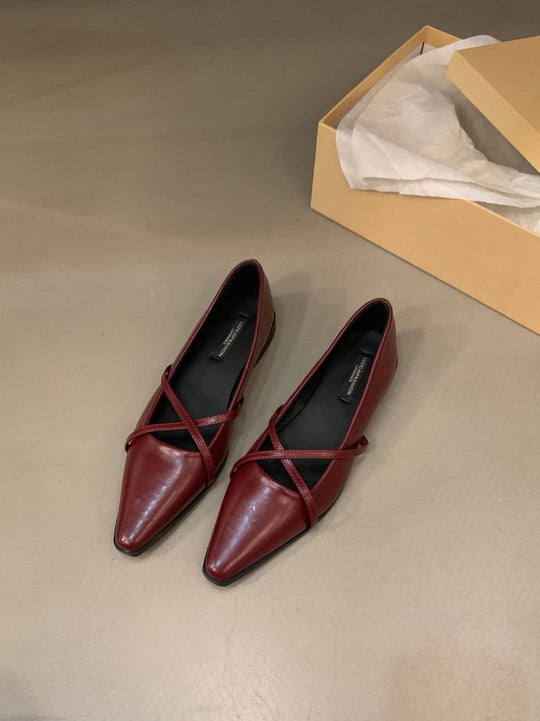 Damen elegante Ballerinas mit gekreuztem Riemchen