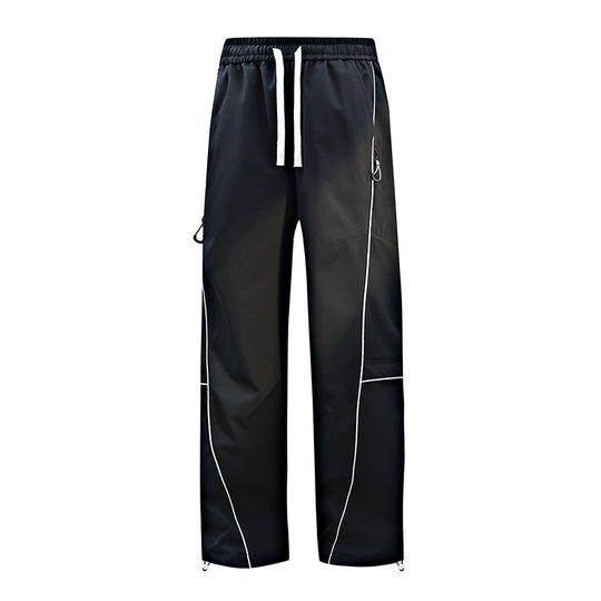 Unisex Wasserabweisende technische Cargo-Hose mit weitem Bein, Reißverschlusstaschen und Kordelzug Shop Nory