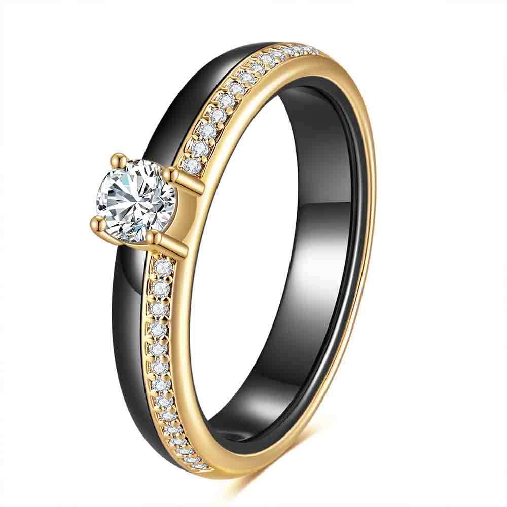 Damen Ring mit funkelndem Zirkonia und eleganter Oberfläche Shop Nory