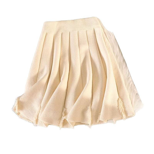 Damen Eleganter Plissee-Rock mit feinem Strickdesign Shop Nory