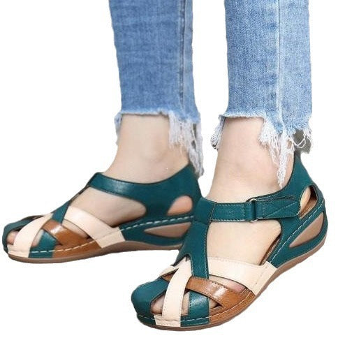 Damen Geschlossene Riemen-Sandalen mit gepolstertem Komfortfußbett und Klettverschluss Shop Nory