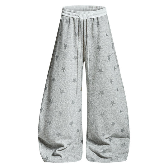 Damen Weite Lounge-Hose mit Sternenprint und elastischem Tunnelzug Shop Nory