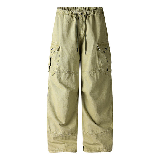 Damen Weite Cargo-Palazzo-Hose mit Tunnelzugbund und Mehrfachtaschen Shop Nory