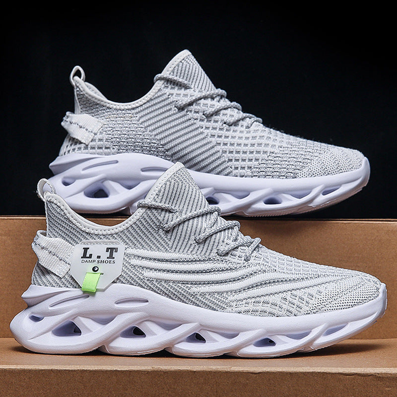 Herren Strick-Sneaker mit skulpturaler Hohlkammer-Sohle und reflektierenden Schnürsenkeln Shopy Nory