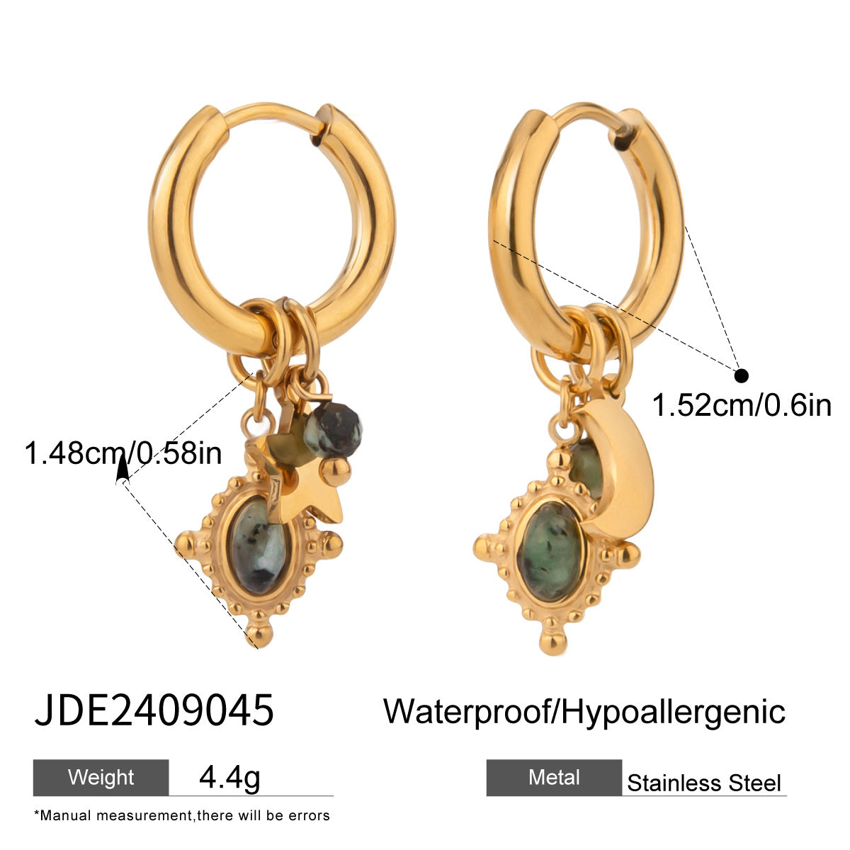 Damen Ohrhänger mit charmanten Anhängern aus hypoallergenem Edelstahl Shop Nory