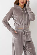 Minimalismus Fleece Kapuzenpullover und Jogginghose Zweiteiler Satz