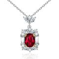 Damen Anhänger-Halskette mit exquisitem roten Edelstein und funkelndem Zirkonia-Besatz Shop Nory