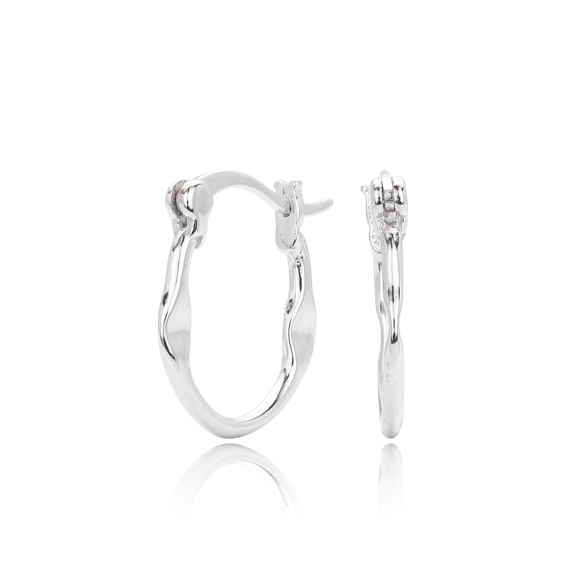 Damen Creolen mit elegantem, geschwungenem Design aus hochwertigem 925 Sterling Silber Shop Nory