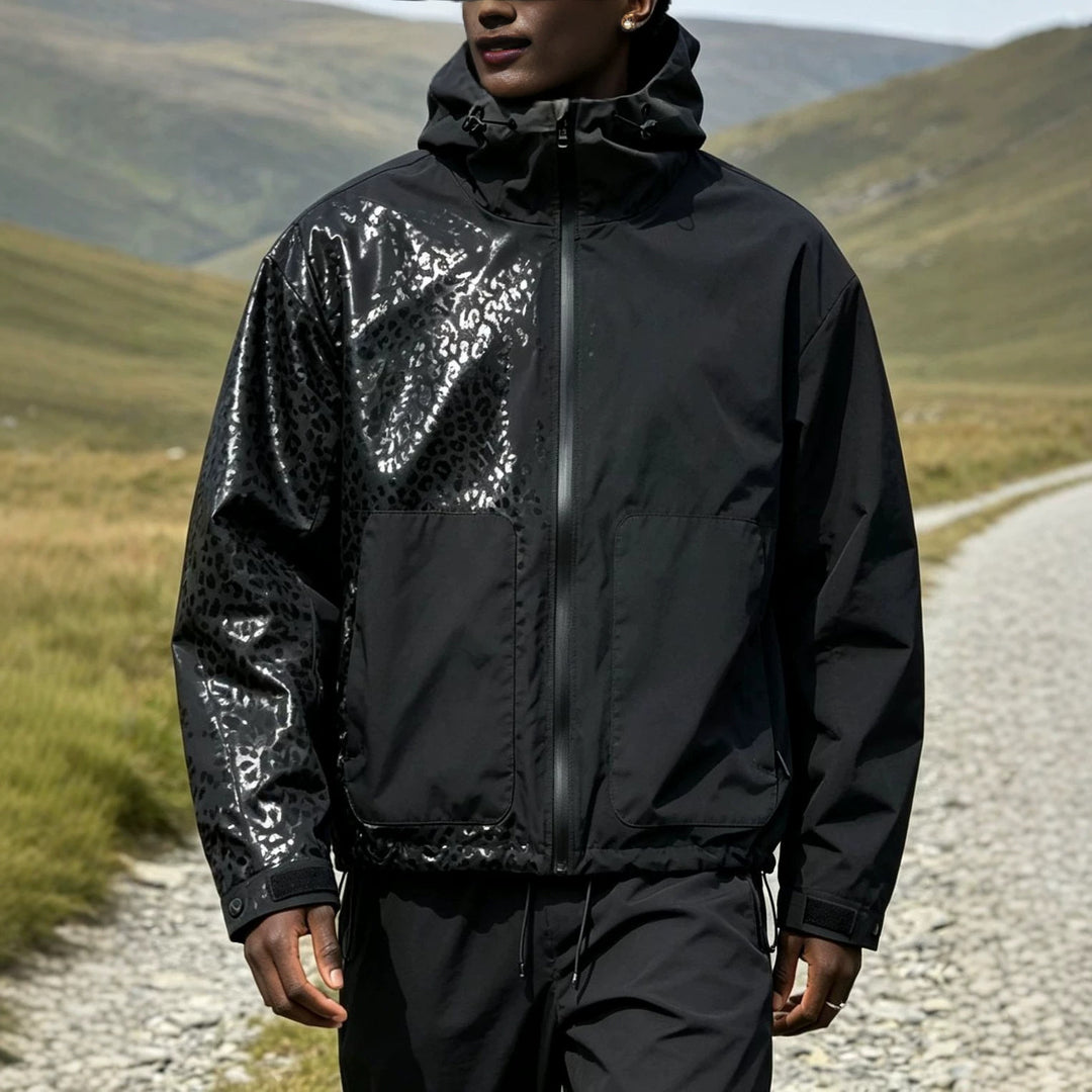 Damen Modische Jacke mit Kapuze und Tierdruck