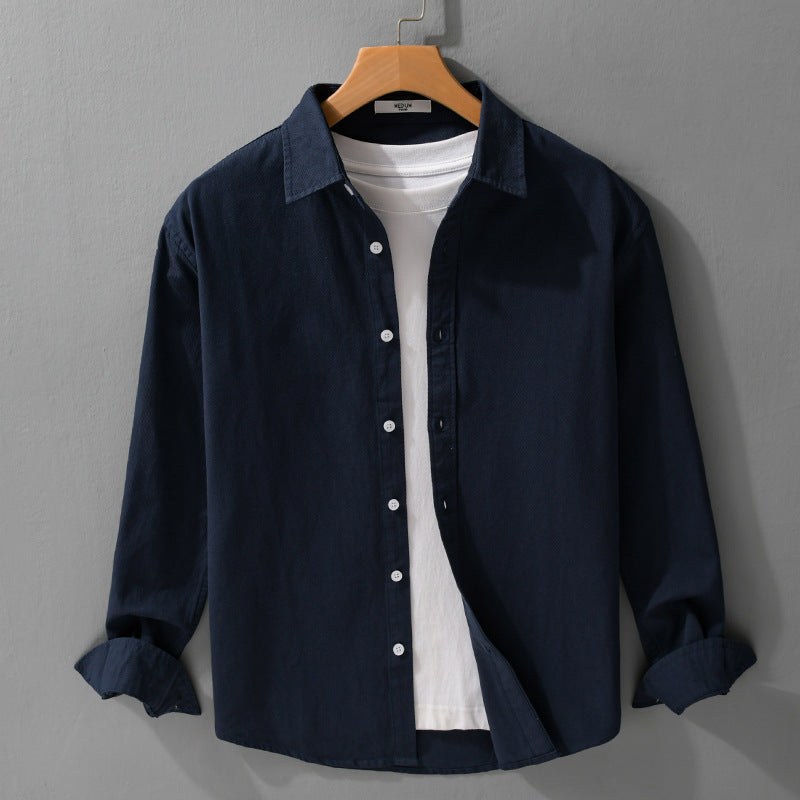 Herren Texturiertes Baumwoll-Hemdjacken-Overshirt im Relaxed-Fit mit Kentkragen Shop Nory