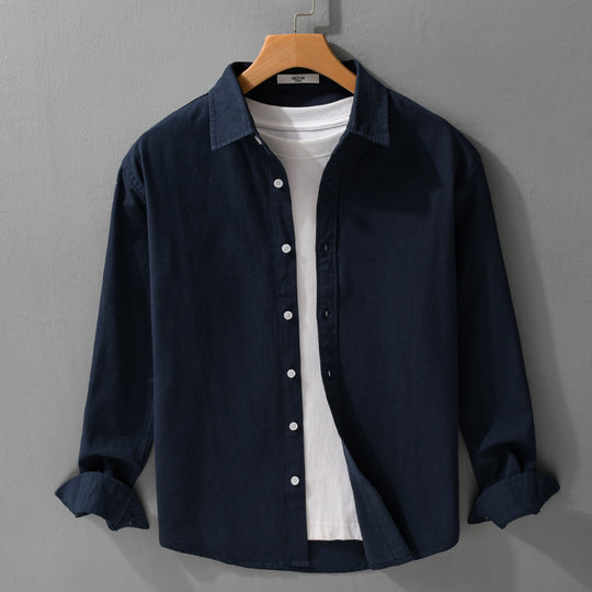 Herren Texturiertes Baumwoll-Hemdjacken-Overshirt im Relaxed-Fit mit Kentkragen Shop Nory