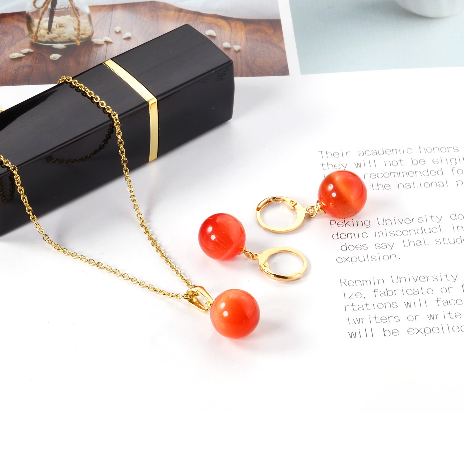 Damen Schmuckset mit eleganten Perlenanhängern Shop Nory
