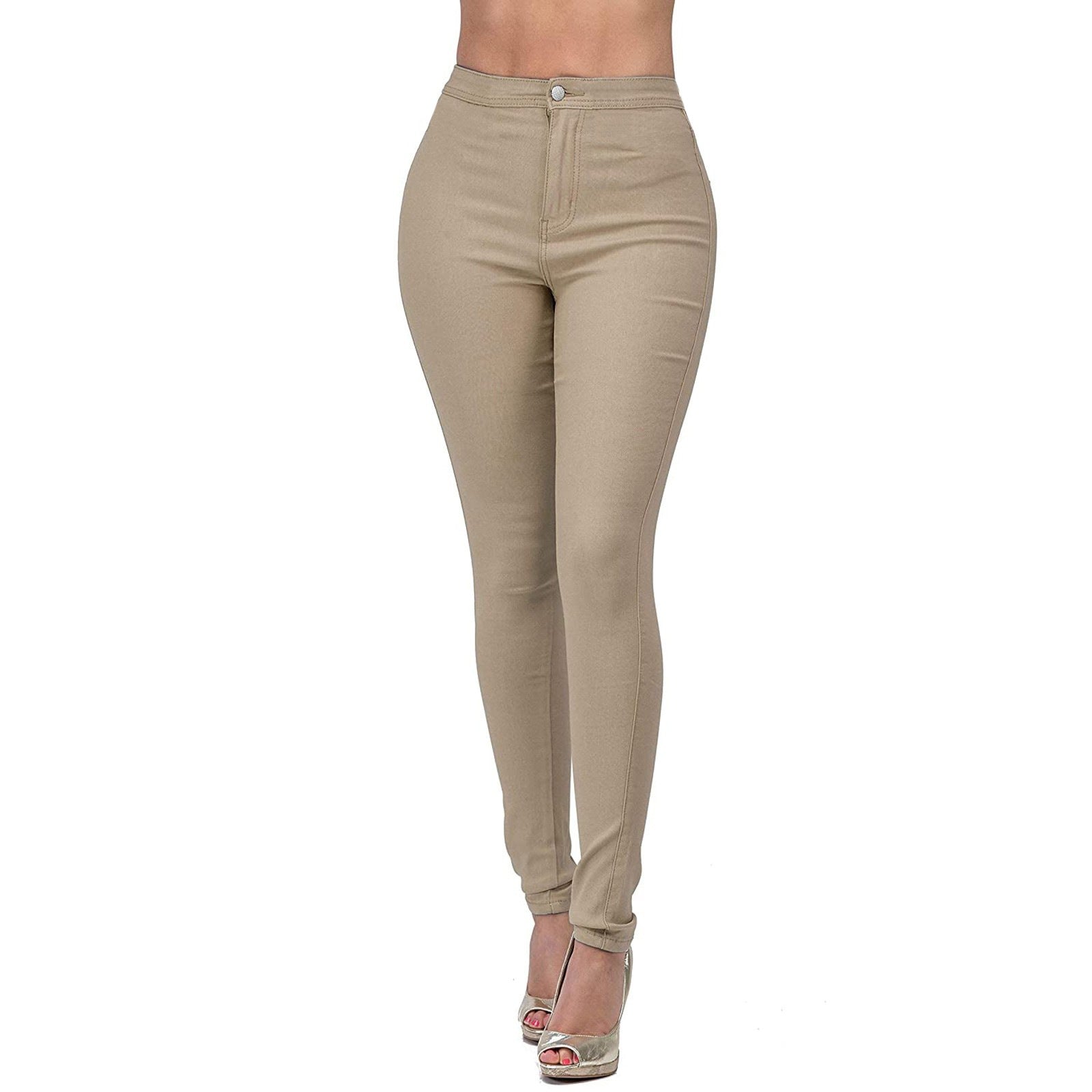 Damen Hoch geschnittene Skinny Jeans mit elastischem Stretch