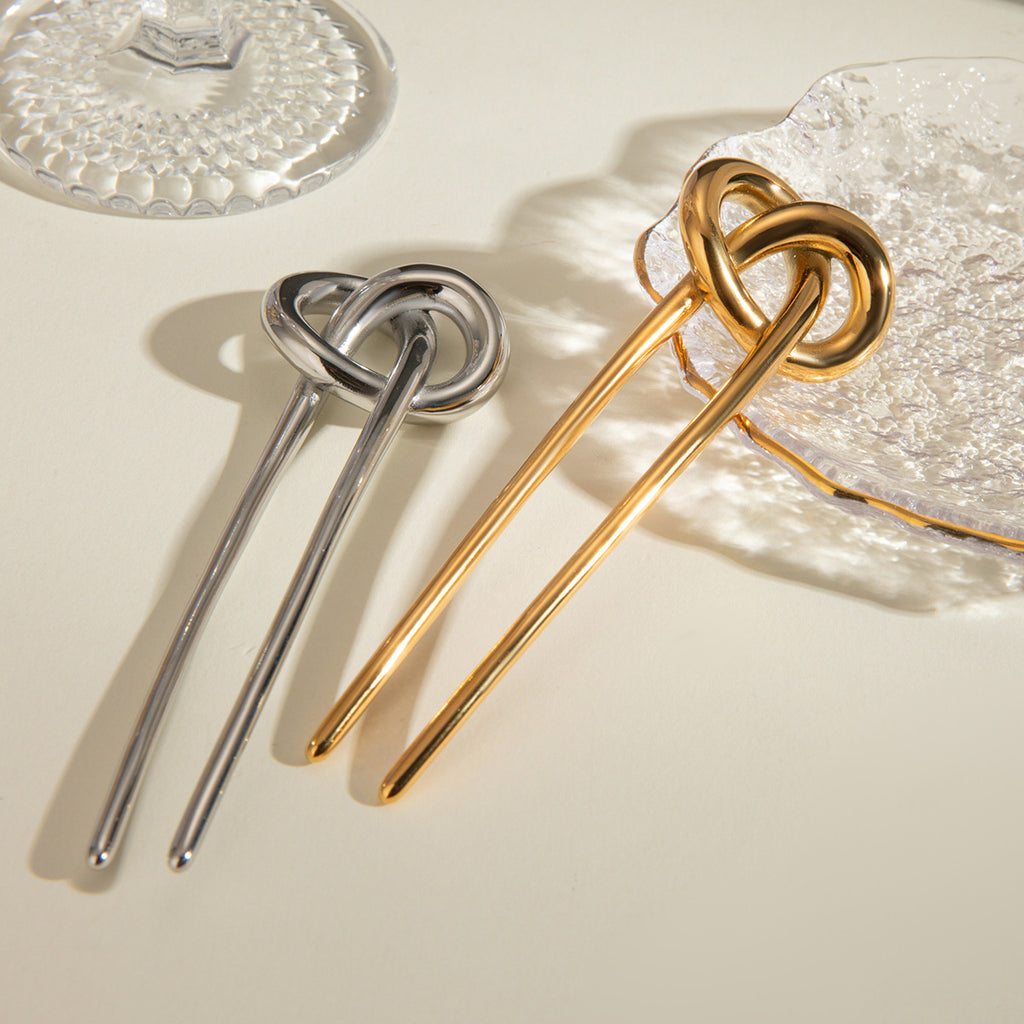 Damen Haarschmuck mit elegantem Knoten-Design aus hypoallergenem Edelstahl Shop Nory