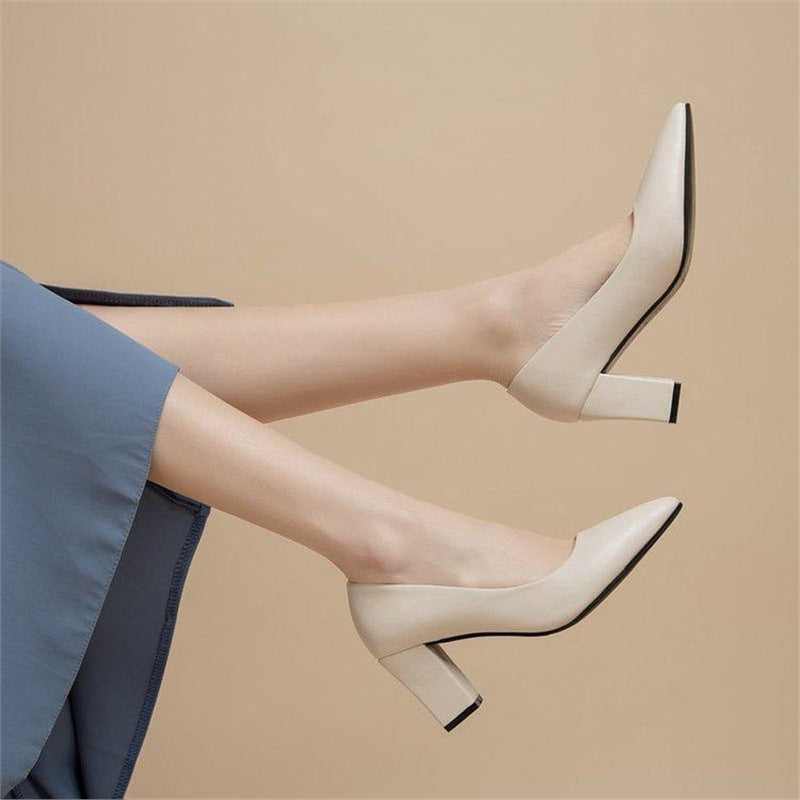 Damen klassische Blockabsatz Pumps Shopnory