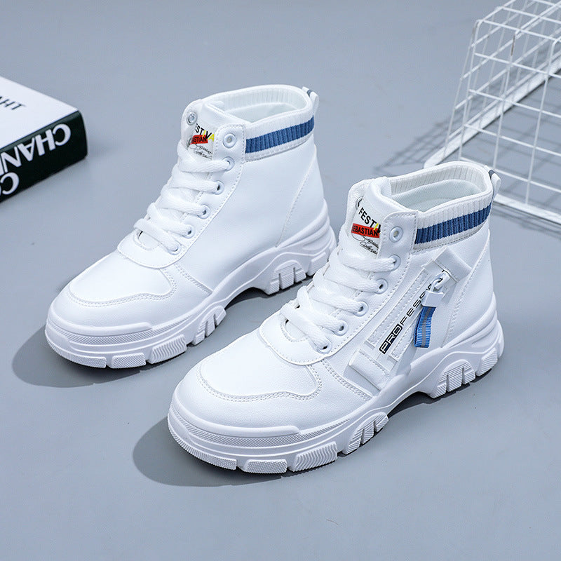 Damen Hohe Sneakers mit modischem Reißverschluss und atmungsaktivem Innenfutter