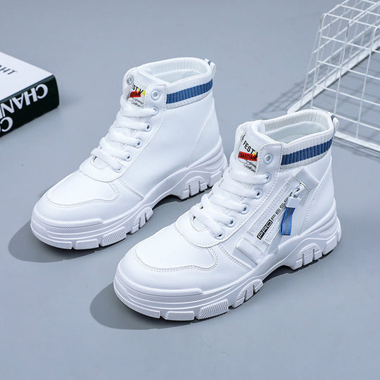 Damen Hohe Sneakers mit modischem Reißverschluss und atmungsaktivem Innenfutter