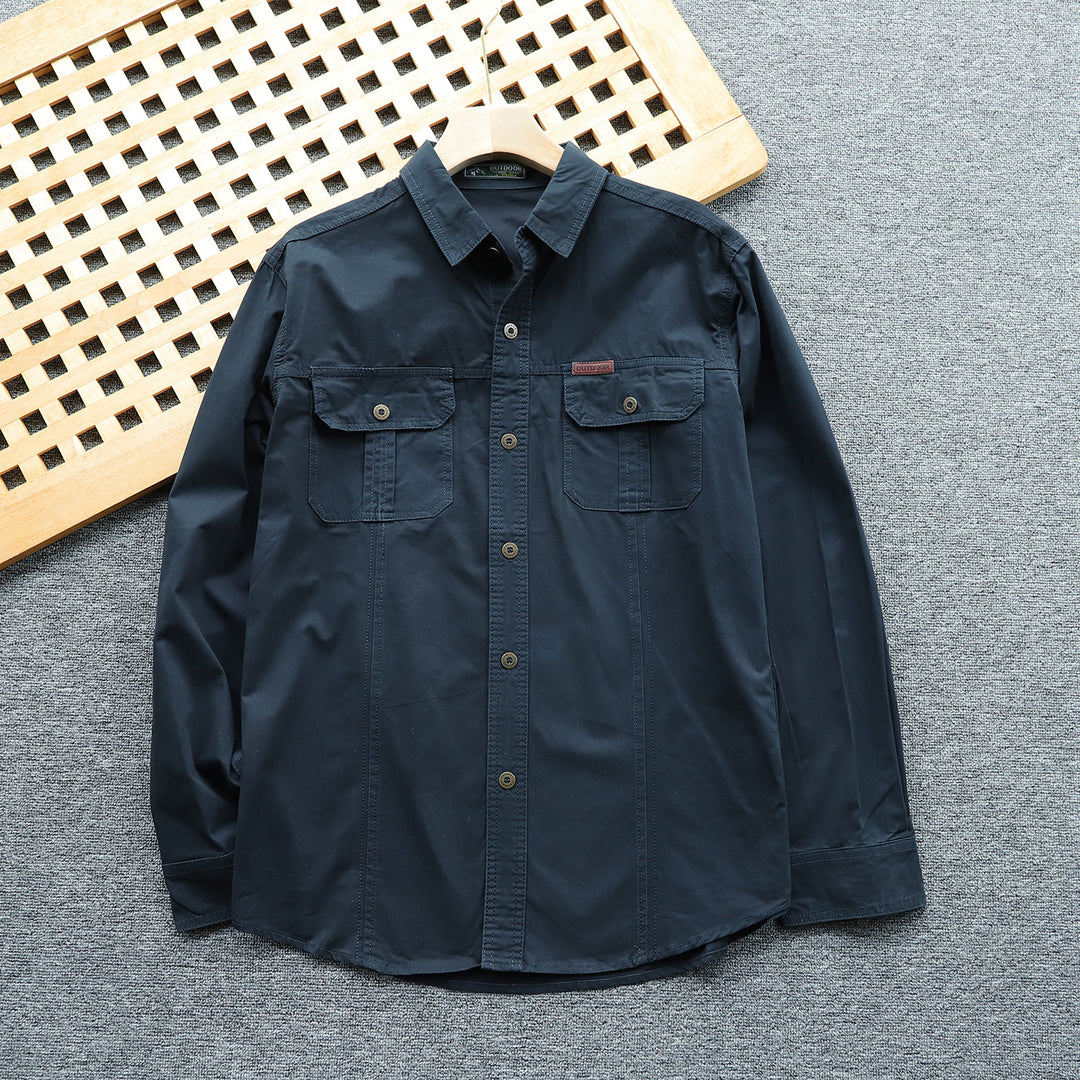 Herren Hemdjacke aus Baumwoll-Twill mit Brustklappen und Knopfleiste Shop Nory