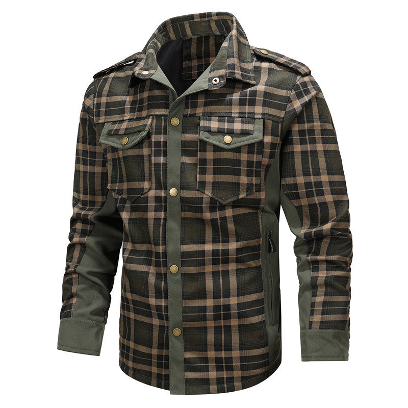 Herren Karo-Fieldshirt mit Utility-Taschen, Epauletten und Softshell-Seiteneinsätzen Shop Nory
