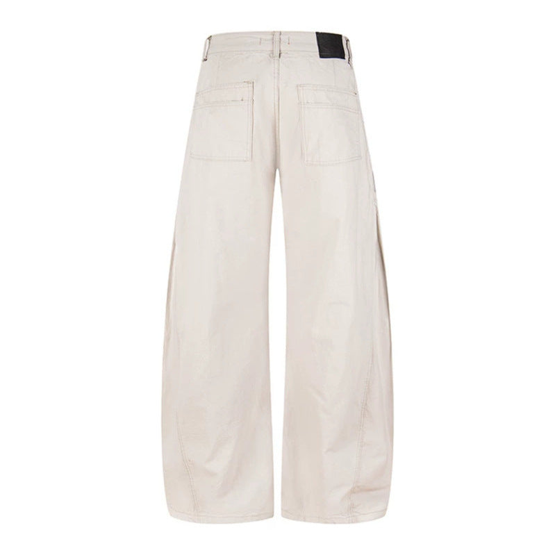 Damen Weite Cargo-Palazzo-Hose mit hohem Bund, großen Klappentaschen und verstellbarem Saum Shop Nory