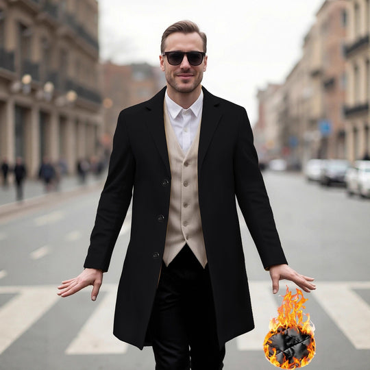 Herren eleganter Langmantel mit modernem Schnitt und optimalem Tragekomfort
