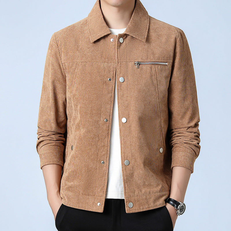 Herren Cord‑Overshirt aus Breitcord mit Druckknopf‑Front und Zipper‑Brusttasche Shop Nory