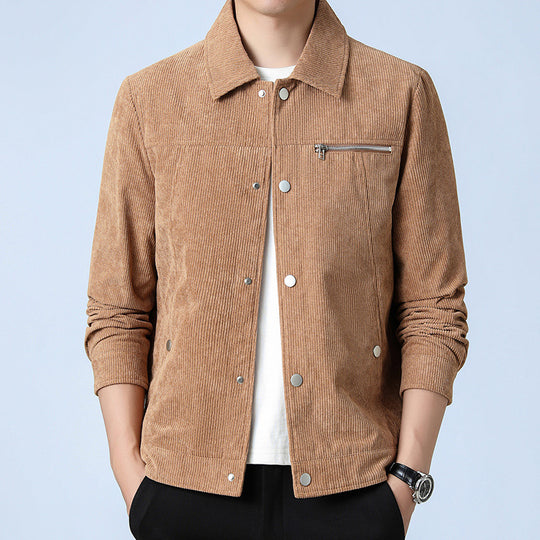 Herren Cord‑Overshirt aus Breitcord mit Druckknopf‑Front und Zipper‑Brusttasche Shop Nory