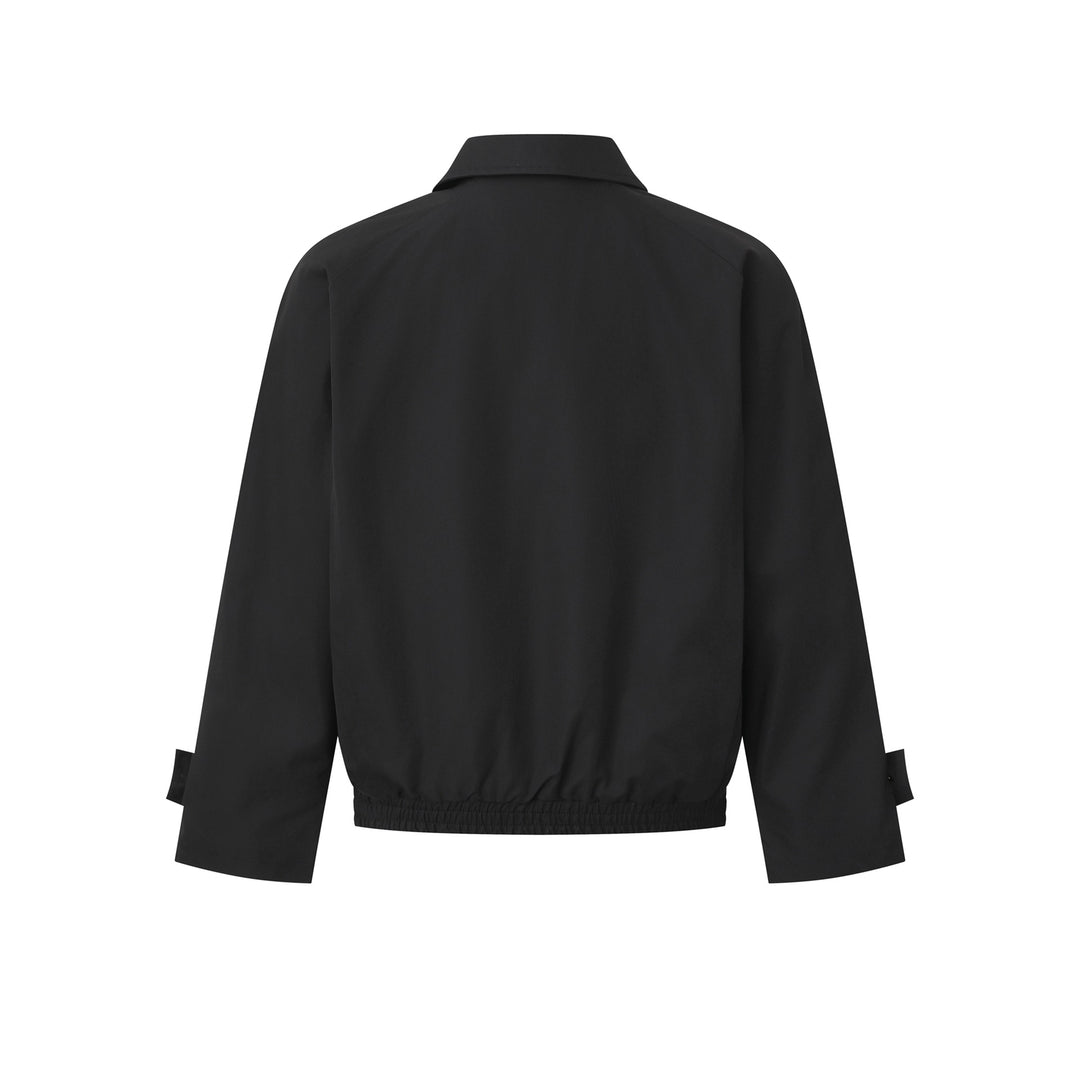 Damen Kurze Bomberjacke im Blouson‑Schnitt mit verdeckter Knopfleiste und elastischem Saum Shop Nory