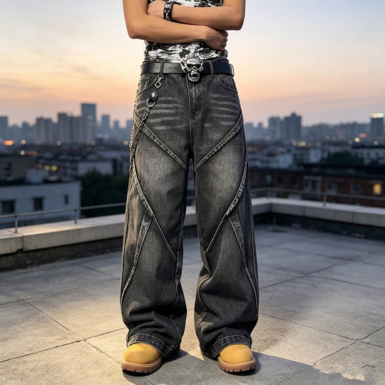Damen Modische Baggy-Jeans mit einzigartigen Nähte Shop Nory