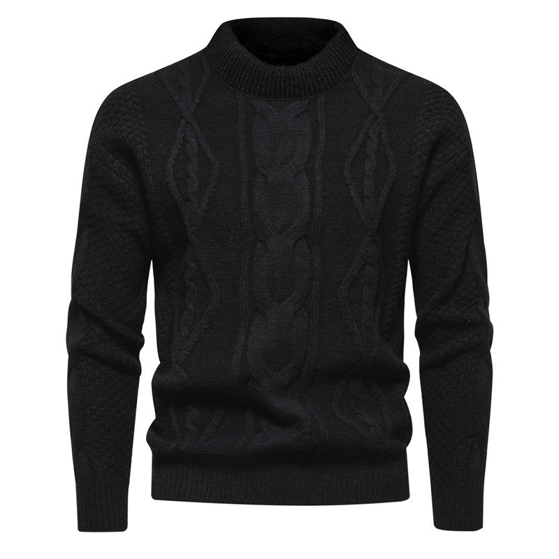 Herren Feinstrick-Pullover mit kurzem Stehkragen und Zopfstrickstruktur Shop Nory
