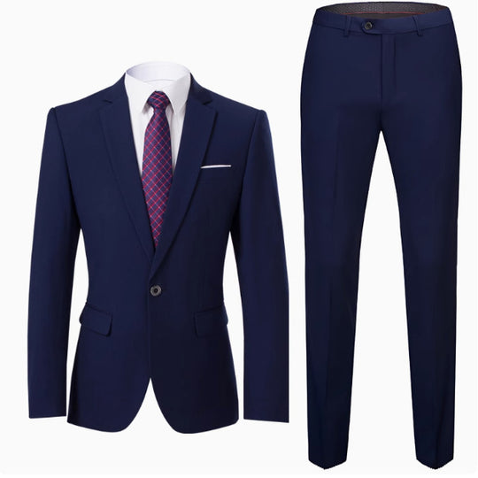 Herren Zweiteiliger Slim-Fit Anzug mit Ein-Knopf-Sakko und schmaler Anzughose Shop Nory