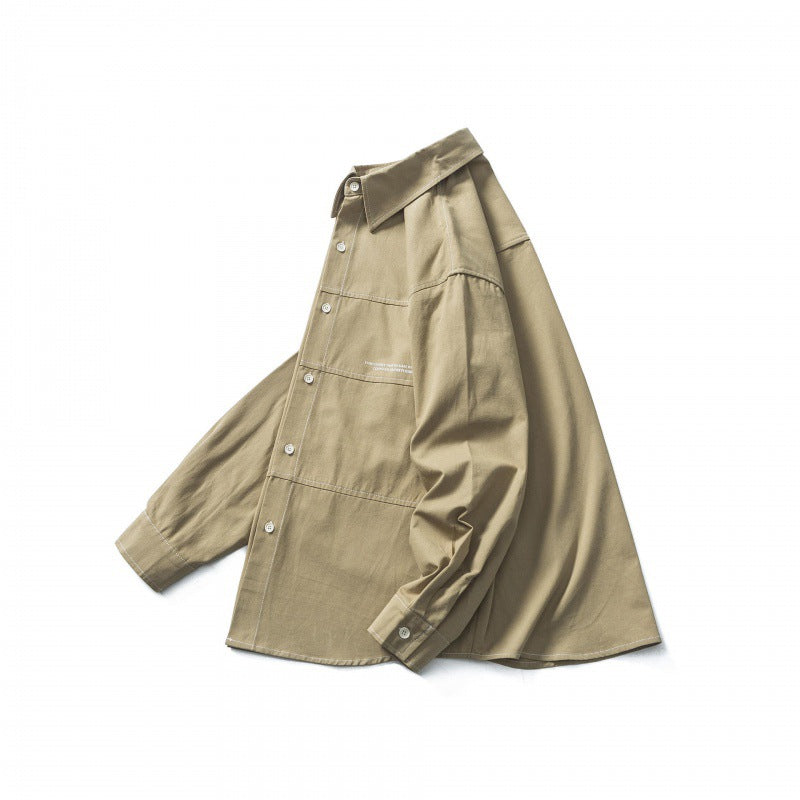 Herren Oversize-Überhemdjacke aus Canvas mit Kappnähten und aufgesetzten Taschen Shop Nory