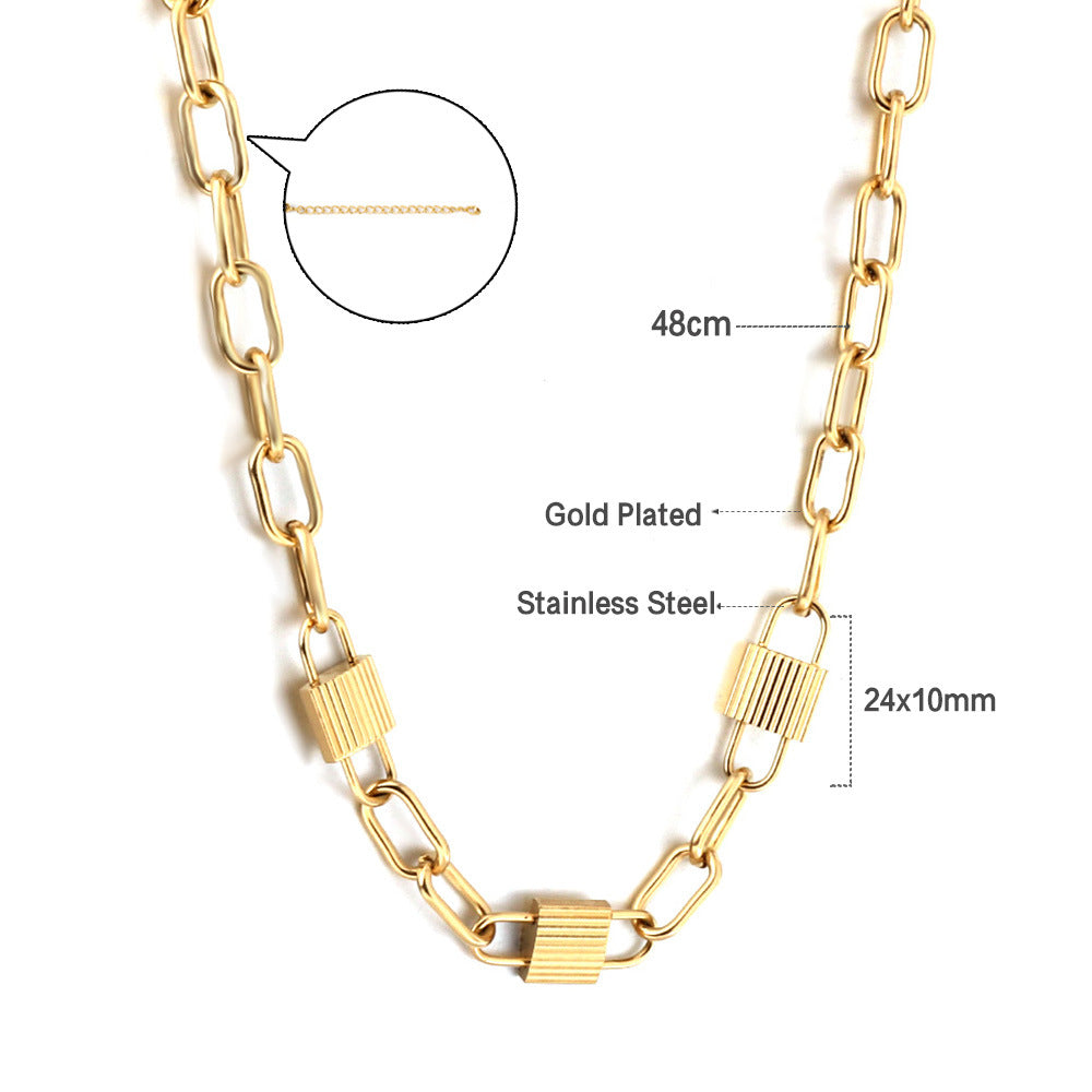 Damen elegante Halskette aus hochwertigem Edelstahl mit goldplattierter Oberfläche Shop Nory